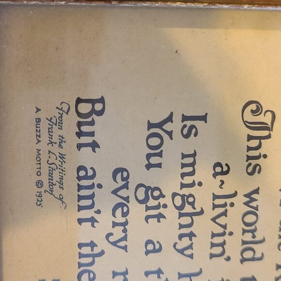 Antique Framed Poem with Illustration Ain't The Roses Sweet 1925 - Picture 5 of 10